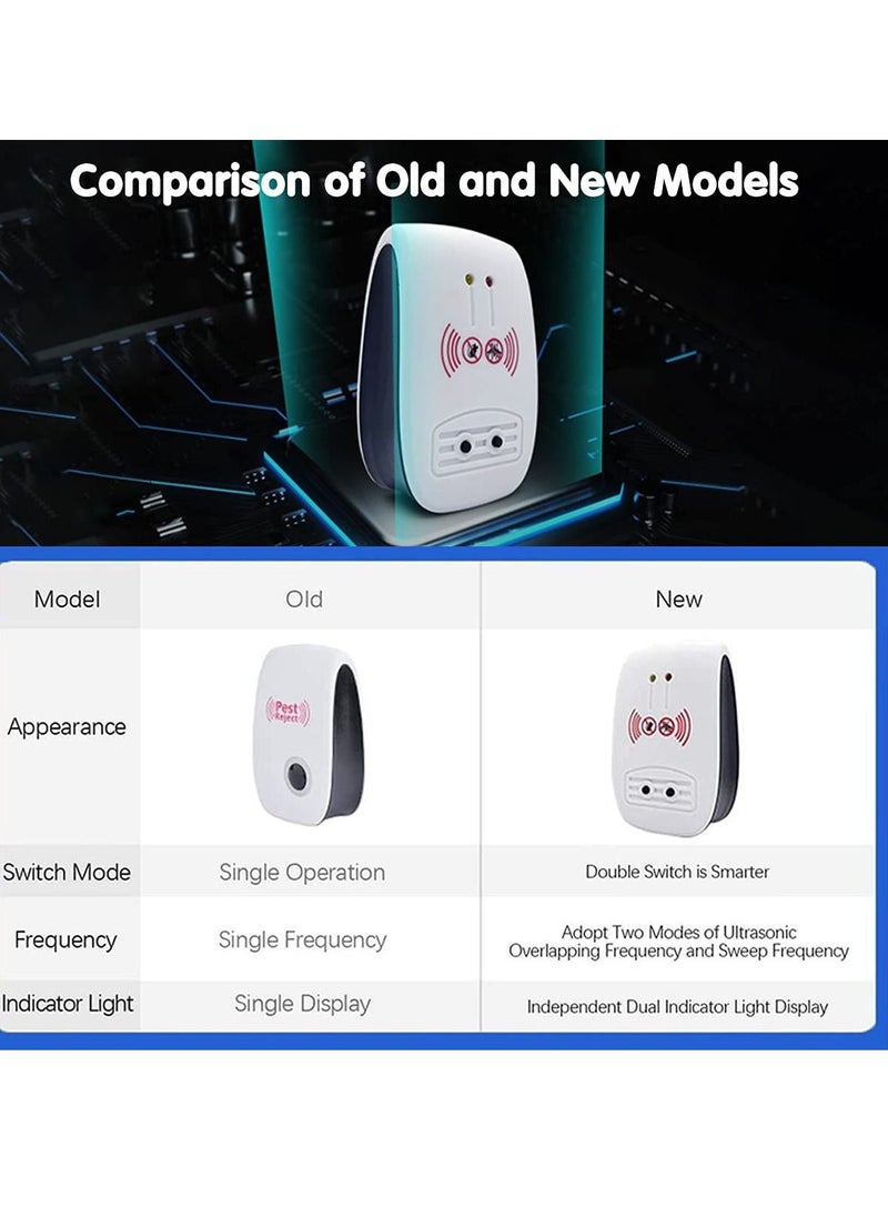 Ultrasonic Pest Repellent 4PCS 2 Mode Insect Repeller Plug in Electronic Pest Repeller for Insect Mice Mosquito Spider Rodent Roach Mosquitoes Repellent for Children and Pets' Safe