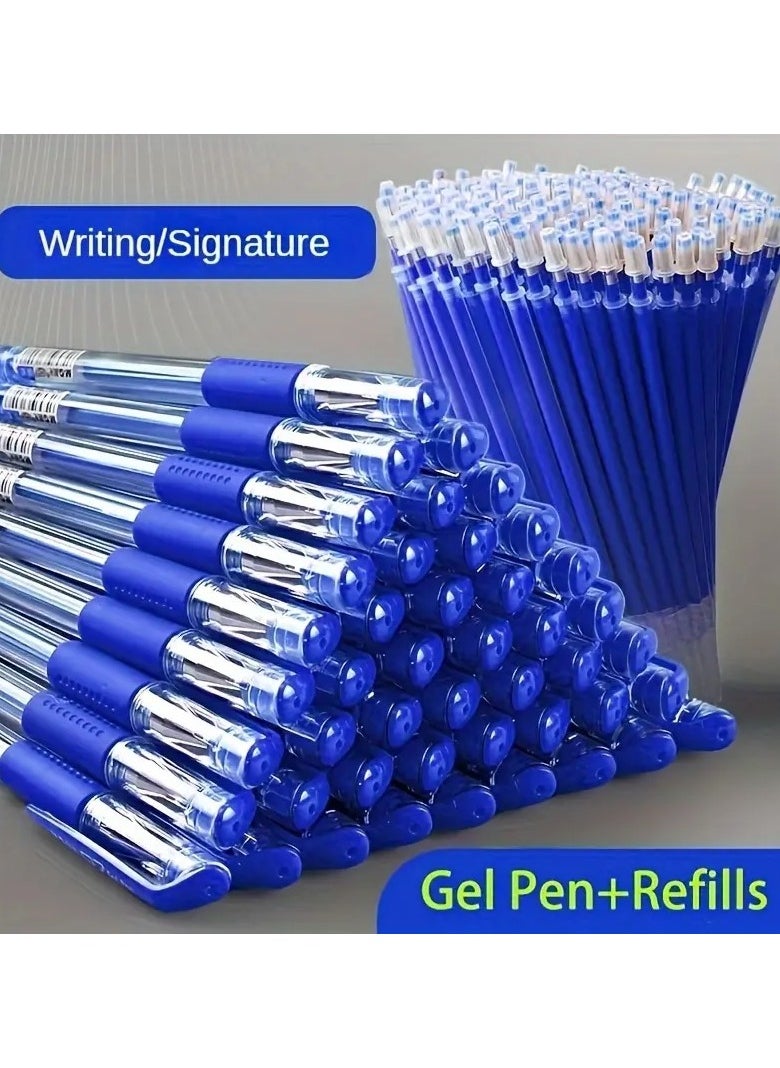 B&B Blue Ink Gel Pens, 9 Pens + 45 Refill Tubes 0.5mm Fine Point Gel Pens Excellent for Home, Business and School  - Image 3