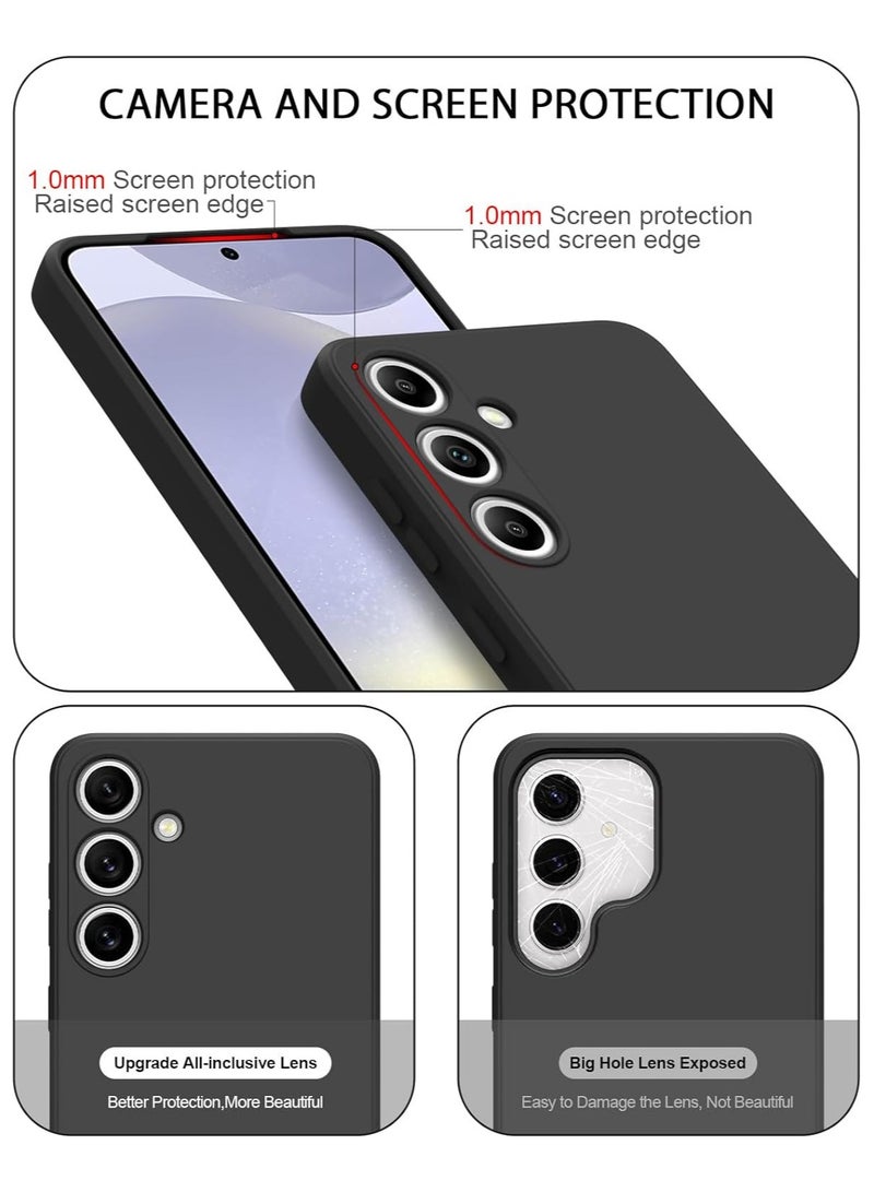Case for Samsung Galaxy S24 FE Soft Silicone Gel Rubber Cover Shockproof Matte Finish Back Cover Inner Fabric Lining with Camera Protection Case for Samsung Galaxy S24 FE - Image 3
