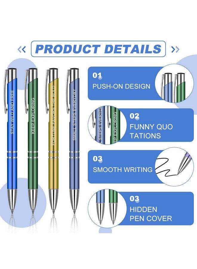 Spakon 24 Pcs Inspirational Ballpoint Pens Motivational Pens with Quote Coated Metal Encouraging Pens Personalized Ink Pens Colored Ballpoint Pens christmas stationery gifts for Women Desk Supplies, 12 Style  - Image 4