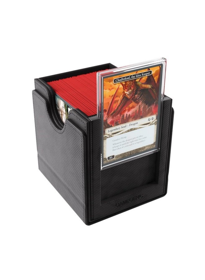 Gamegenic Gamegenic Sidekick Pro 100+ XL Convertible - Premium Deck Box with Secure Card Storage, UV Protected Slide Card Case, Display Top Card, Extra Token Drawer, Magnetic Closure, Black Color, Made  - Image 3
