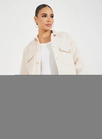 Styli Oversized Longline Wool Like Shacket