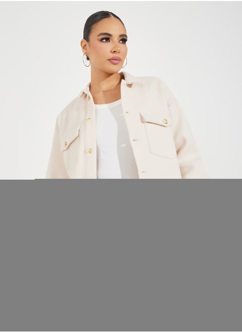 Oversized Longline Wool Like Shacket