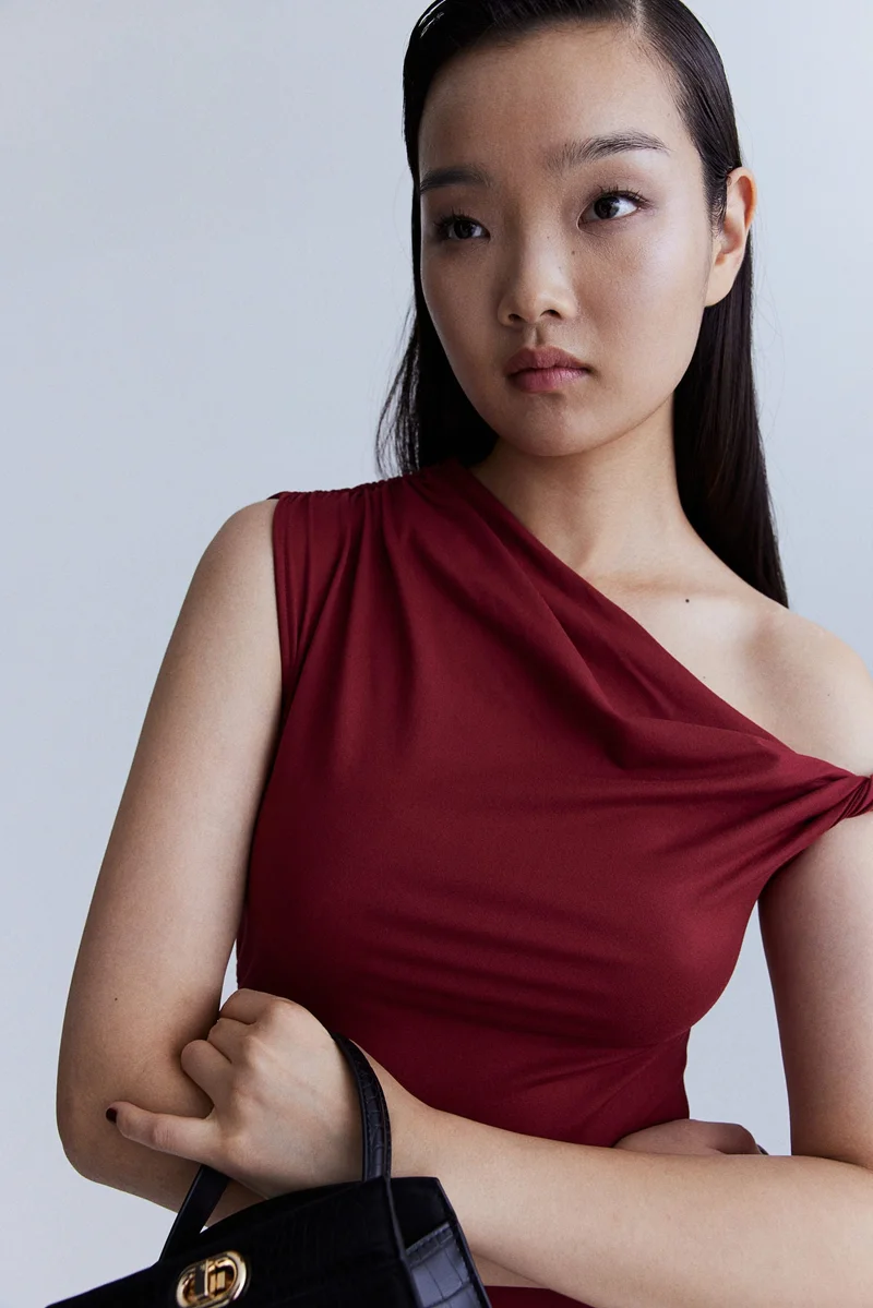 H&M Twist-detail one-shoulder dress