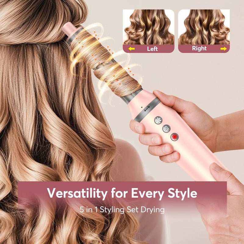 بوبكال جهاز تصفيف شعر متعدد High Speed 5 in 1 Hair Dryer Hot Air Comb Set,Hair Brush Curling Iron Hair Straightener Styling Tool For Blow Dryer Gift Box - Image 3