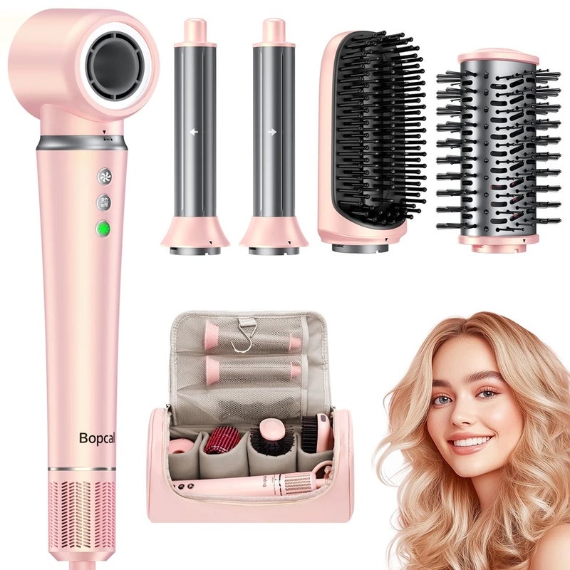 بوبكال جهاز تصفيف شعر متعدد High Speed 5 in 1 Hair Dryer Hot Air Comb Set,Hair Brush Curling Iron Hair Straightener Styling Tool For Blow Dryer Gift Box - Image 1