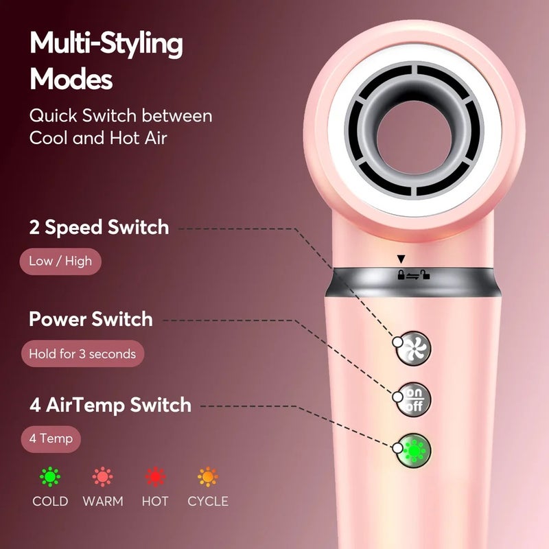 بوبكال جهاز تصفيف شعر متعدد High Speed 5 in 1 Hair Dryer Hot Air Comb Set,Hair Brush Curling Iron Hair Straightener Styling Tool For Blow Dryer Gift Box - Image 5