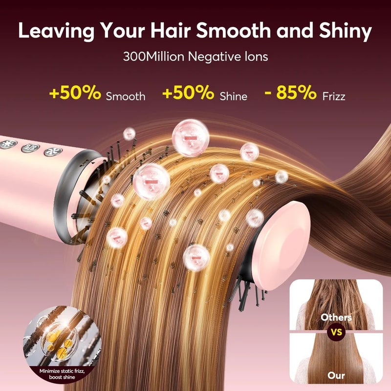 بوبكال جهاز تصفيف شعر متعدد High Speed 5 in 1 Hair Dryer Hot Air Comb Set,Hair Brush Curling Iron Hair Straightener Styling Tool For Blow Dryer Gift Box - Image 4