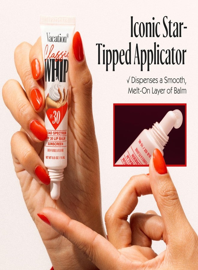 Vacation Classic Whip SPF 30 Lip Balm Sunscreen — Hydrating Lip Balm with Hyaluronic Acid, Peptides & Shea Butter - Coconut-Vanilla Flavored SPF Lip Gloss, Broad Spectrum SPF 30, Vegan, 0.5 oz - Image 5