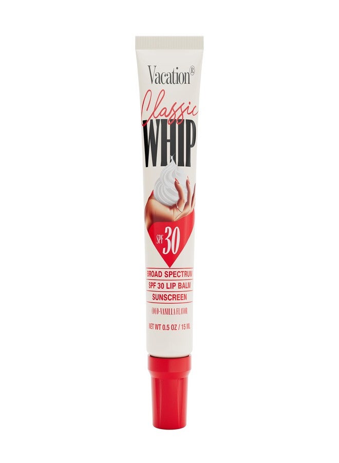 Vacation Classic Whip SPF 30 Lip Balm Sunscreen — Hydrating Lip Balm with Hyaluronic Acid, Peptides & Shea Butter - Coconut-Vanilla Flavored SPF Lip Gloss, Broad Spectrum SPF 30, Vegan, 0.5 oz - Image 1