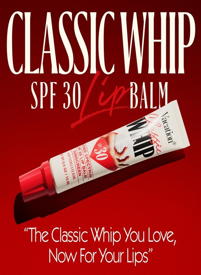 Vacation Classic Whip SPF 30 Lip Balm Sunscreen — Hydrating Lip Balm with Hyaluronic Acid, Peptides & Shea Butter - Coconut-Vanilla Flavored SPF Lip Gloss, Broad Spectrum SPF 30, Vegan, 0.5 oz - Image 2