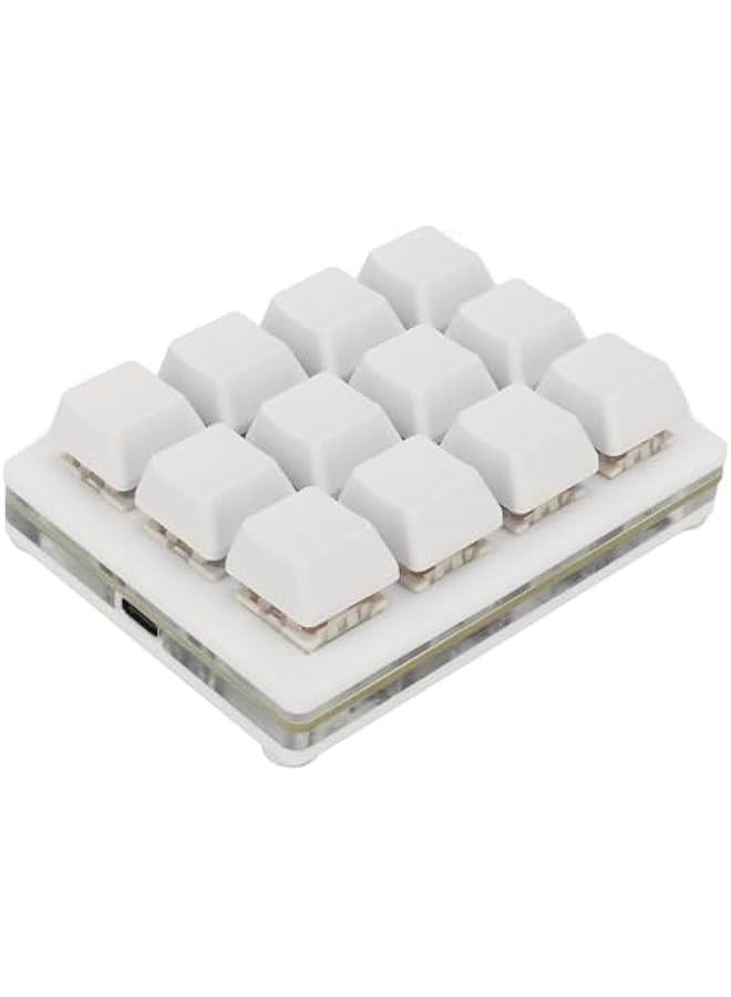 12 Key Mechanical Gaming Keyboard, USB Mini Macro LED Keypad, Hot Swappable Red Switch, Ergonomic Design Professional Configuration Software Injection Key Cap, Hot Swap Axle Seat - Image 1