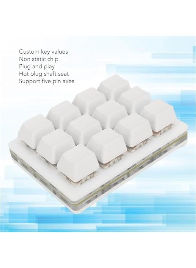 12 Key Mechanical Gaming Keyboard, USB Mini Macro LED Keypad, Hot Swappable Red Switch, Ergonomic Design Professional Configuration Software Injection Key Cap, Hot Swap Axle Seat - Image 5