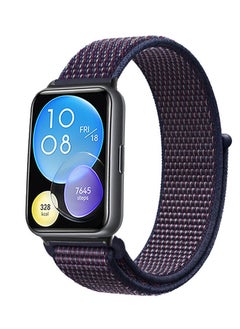 Generic Watch Strap Compatible for Huawei Watch Fit Replacement Nylon Smart Watch Strap Quick Release Nylon Watch Band Wristband (Purple Blue) 