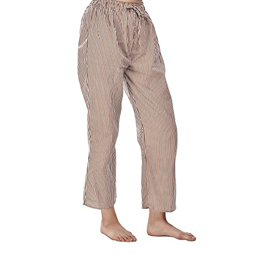 CIERGE Women's Cotton Linen Printed Casual Style Pyjama/Pajama Trackpant Loungewer (Brown, Cotton) Regular, Free Size - Image 4