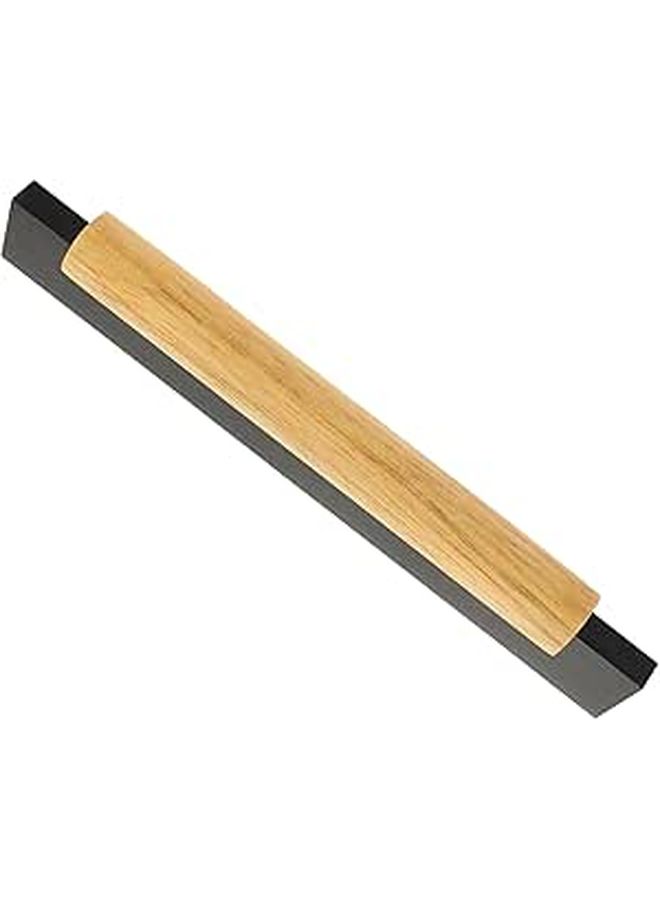Black Aluminum and Solid Wood Cabinet Handles 160mm Rustic Furniture Pulls for Kitchen Wardrobe Cupboard - Image 1