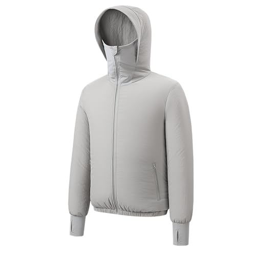 Meichoon Men Cooling Jacket with 2 Built-in Fans Lightweight UPF50+ UV Protection Hoodie Hiking Fishing Cycling Outdoors Sun Protective Clothes - Image 1