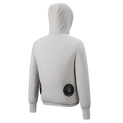 Meichoon Men Cooling Jacket with 2 Built-in Fans Lightweight UPF50+ UV Protection Hoodie Hiking Fishing Cycling Outdoors Sun Protective Clothes - Image 2