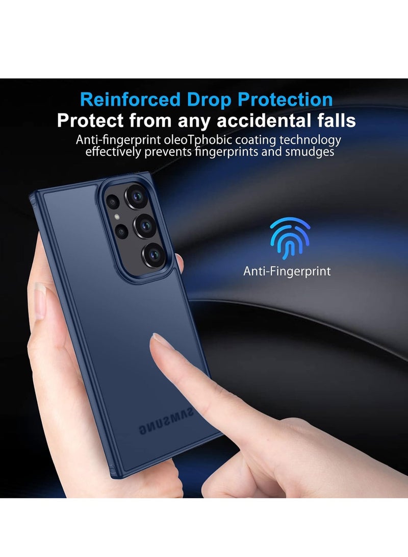 Wtech Hybrid Silicone With Translucent Back Case Cover For Samsung Galaxy S24 Ultra 5G 2024 Navy Blue - Image 5