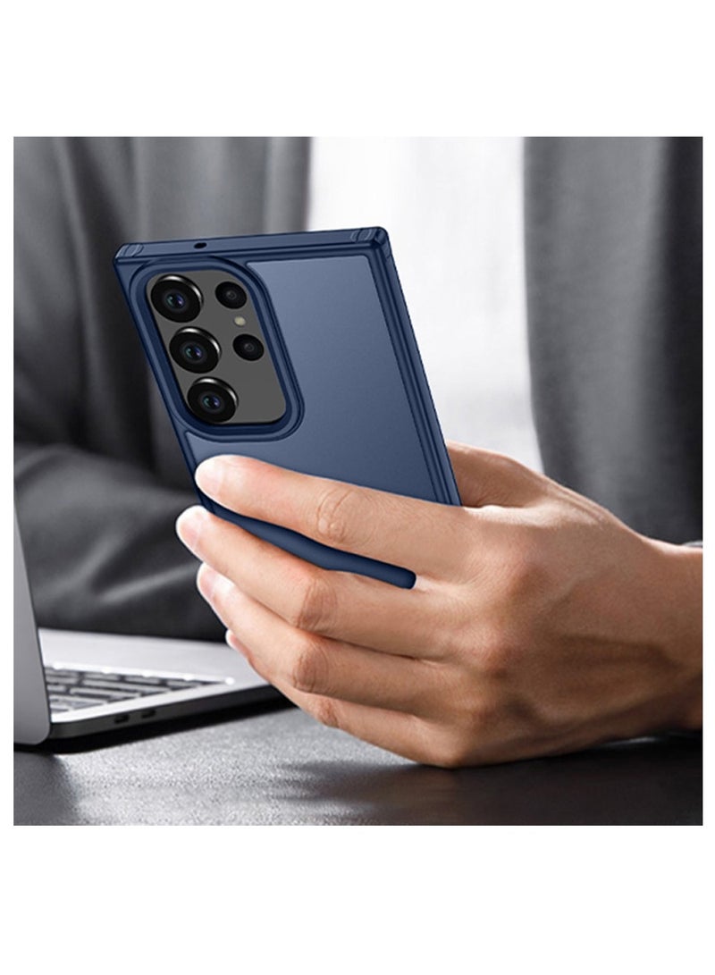 Wtech Hybrid Silicone With Translucent Back Case Cover For Samsung Galaxy S24 Ultra 5G 2024 Navy Blue - Image 3