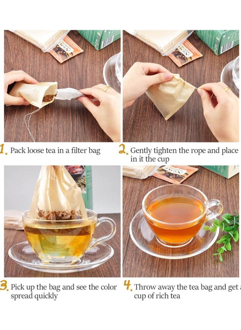 Oasisgalore 300PCS Disposable Tea Filter Bags with Drawstring, 100% Natural, 1-Cup Capacity for Loose Leaf Tea.  - Image 4