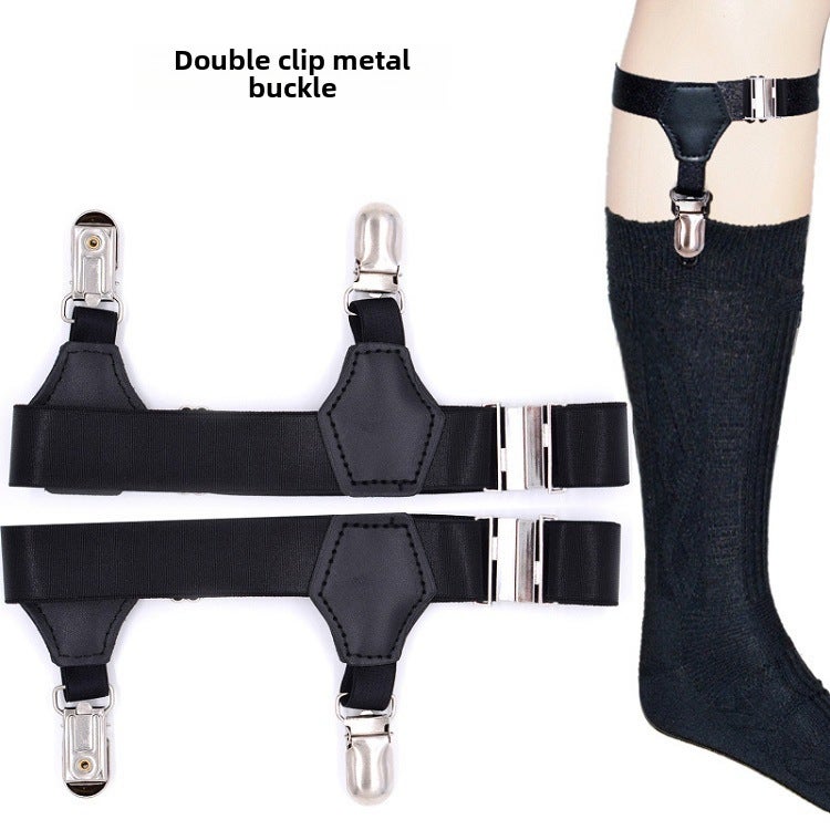 Slimming Knee-High JK Socks for WomenSingle black double clip metal buckle Single black double clip metal buckle