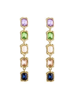 Elegant Chain - Blue, Green, Purple Glass Diamonds