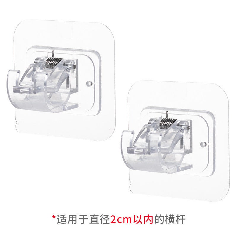 Curtain Rod Hook Curtain Rod Clip Holder Punch-Free Adhesive Bracket Clip Cross Rod Door Curtain Telescopic Rod Sticky Hook - Image 5