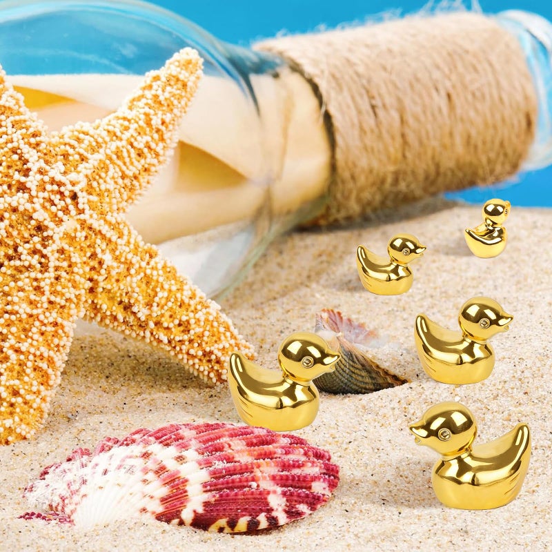 CCINEE 100pcs Golden Mini Resin Ducks Bulks, Miniature Duck Figurines to Hide Tiny Lucky Resin Duck Charms for Crafts Party Favor Table Indoor Garden Landscape Decorations - Image 5