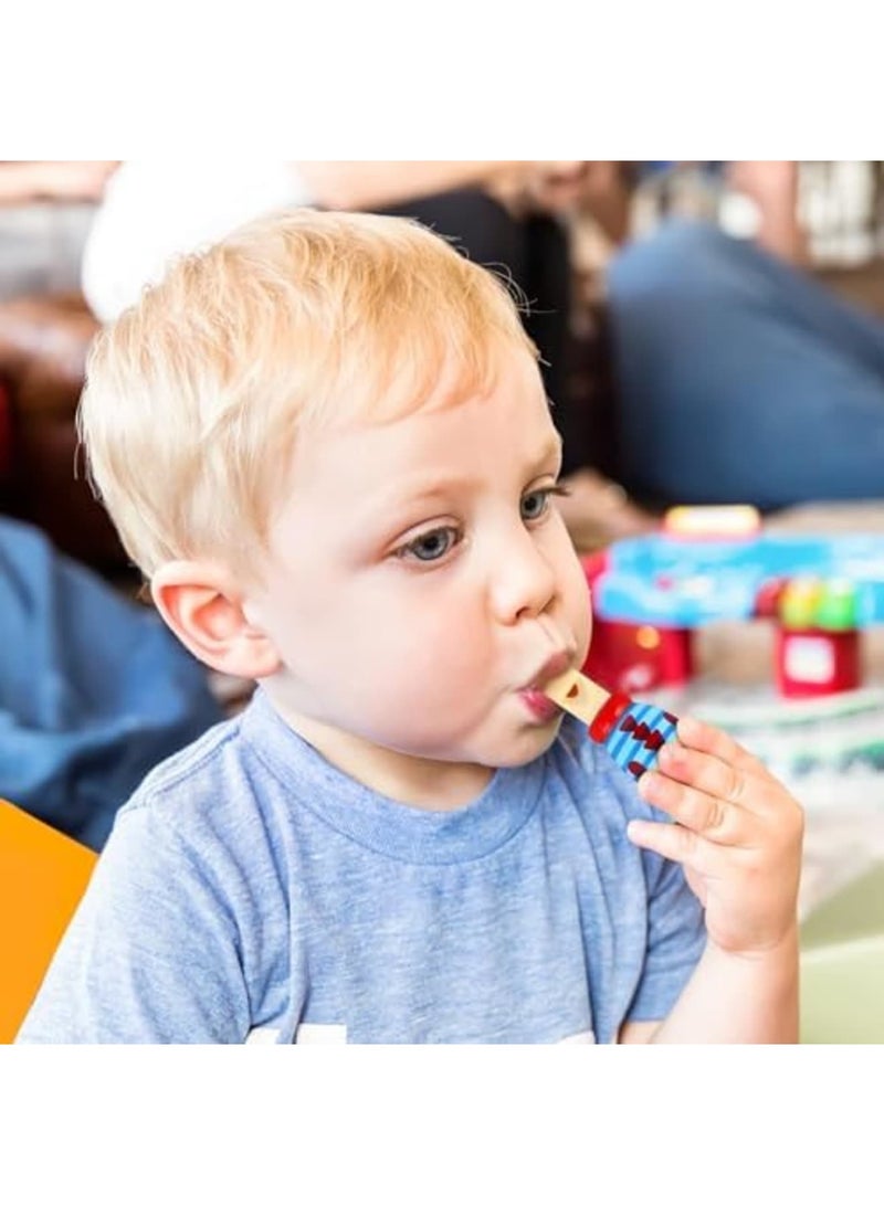 Luckam Animal Wooden Whistles for Baby Kids Music Instrument Developmental Educational Toys for Kids Party Noisemakers Whistles Kids Birthday Bag Fillers, 3Pcs - Image 4