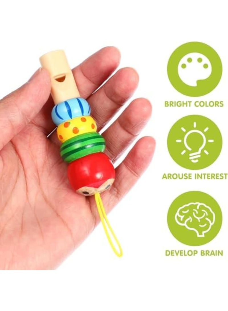 Luckam Animal Wooden Whistles for Baby Kids Music Instrument Developmental Educational Toys for Kids Party Noisemakers Whistles Kids Birthday Bag Fillers, 3Pcs - Image 3
