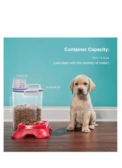 Excefore Plastic Bin Dry Food Flour Storage Animal Cat Dog Pet Bird Feed Container, Pet Food Storage Tin with Scoop Holds Dog Cat Animal Treats Metal Food Tin Box Bin Sealed Lid  - Image 2