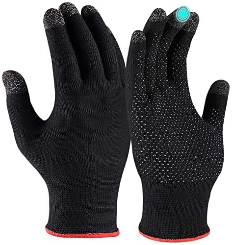 AMBLIC New Full Finger Bike Riding Gloves for Men & Women with Touch Screen Sensitivity Anti-Sweat Breathable Nano Silver Fiber Gloves for Riding, Travelling(Nylon, Cycling) - Image 1