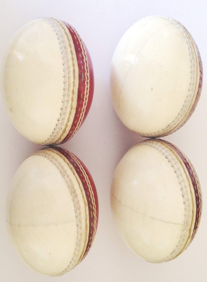 NAVEX Cricket RED and White Practice Leather Ball (Pack of 2) - Image 4