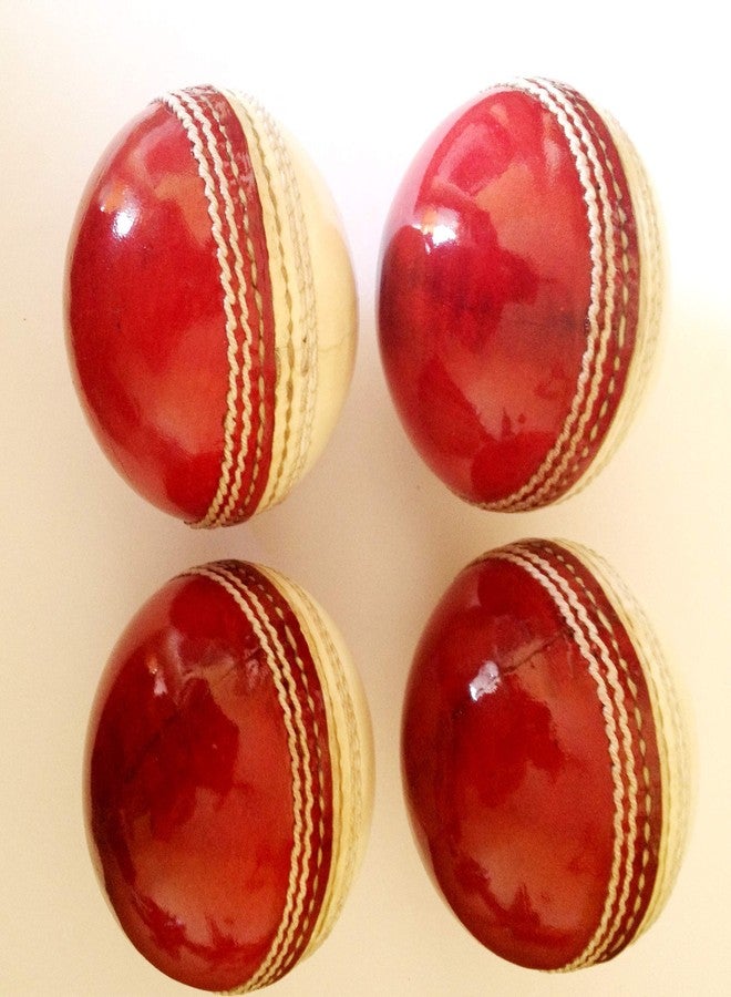 NAVEX Cricket RED and White Practice Leather Ball (Pack of 2) - Image 3