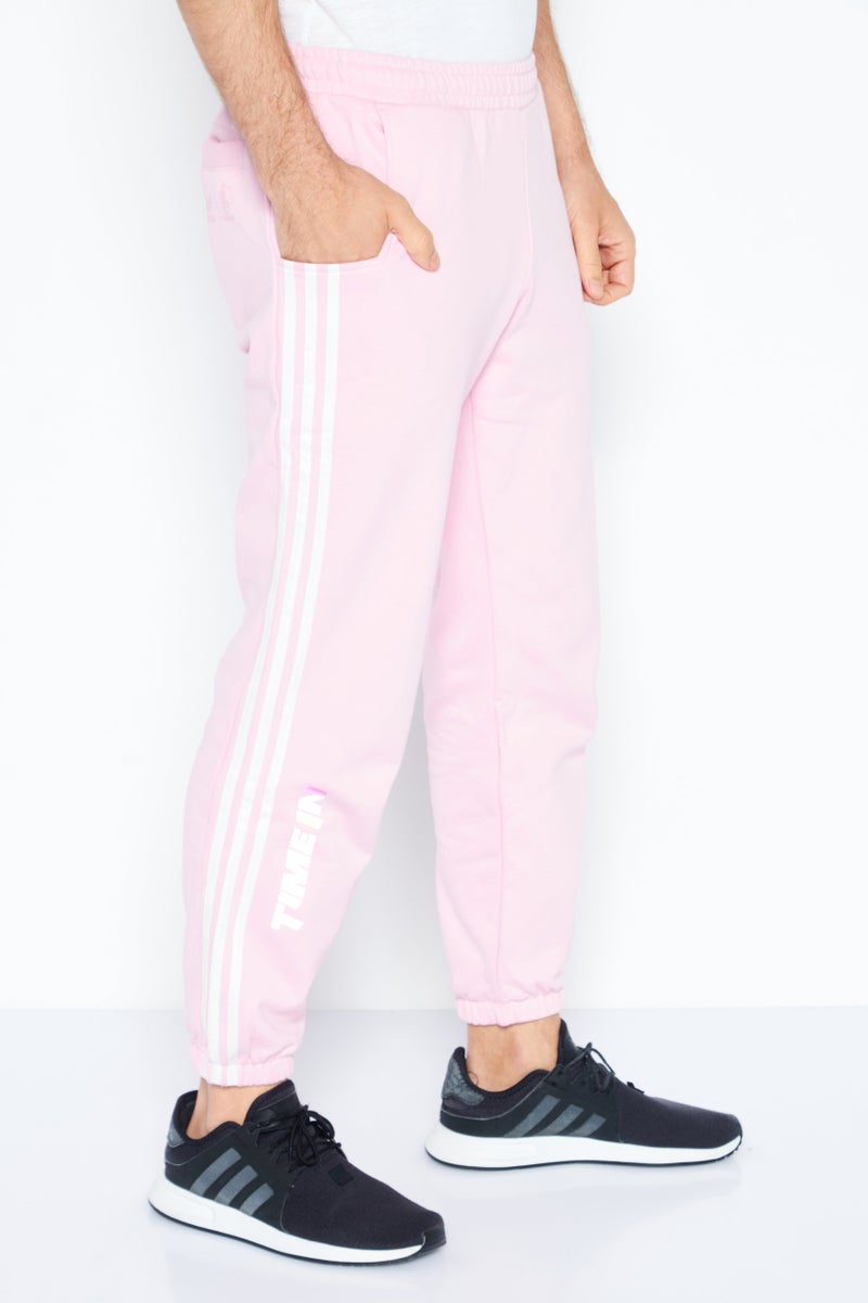 adidas Originals Men Sportswear Fit Brand Logo Training Sweatpants, Pink - Image 3