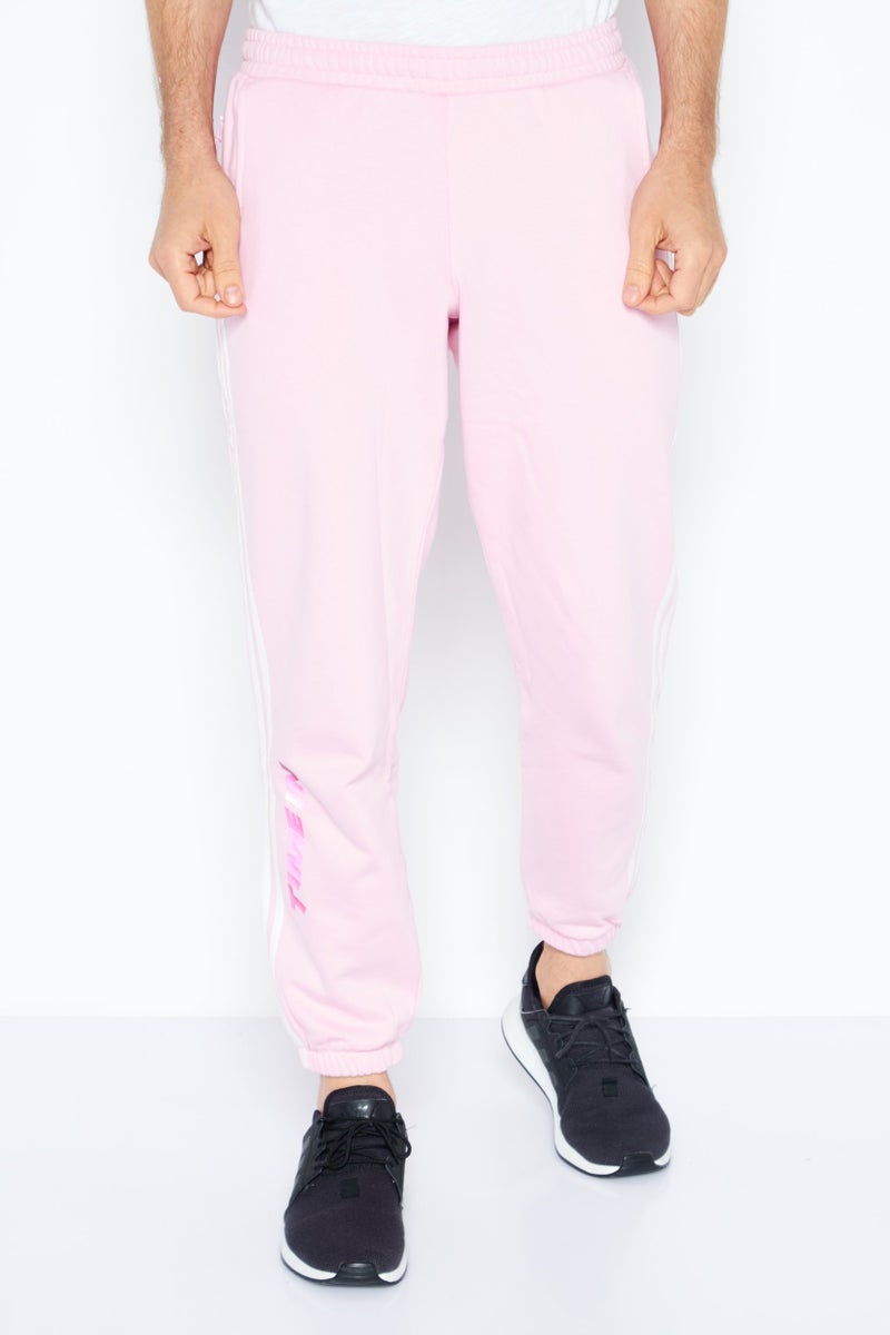 adidas Originals Men Sportswear Fit Brand Logo Training Sweatpants, Pink - Image 1