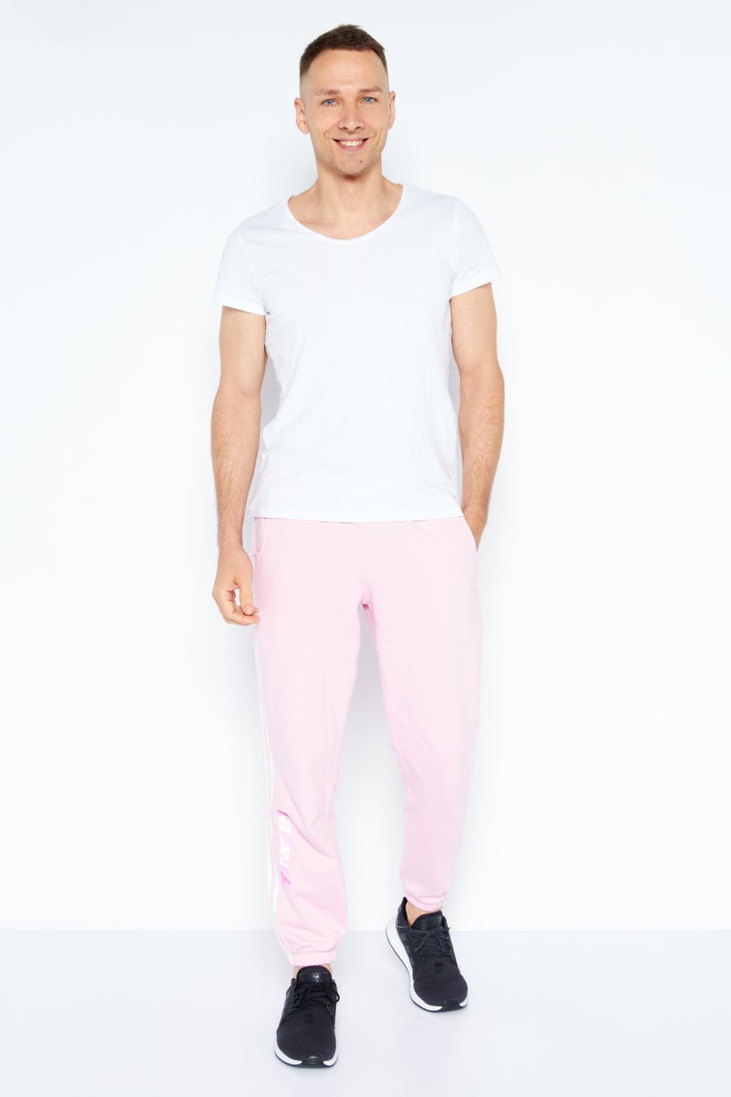 adidas Originals Men Sportswear Fit Brand Logo Training Sweatpants, Pink - Image 4