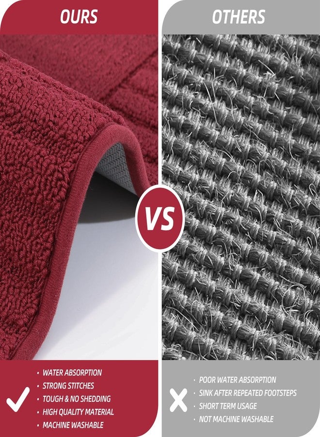 BEQHAUSE-Kitchen-Rugs-and-Mats Non Skid Washable Kitchen Mats for Floor Red Kitchen Rug Polypropylene Kitchen Mat with TPR Backing 20”x30” - Image 4