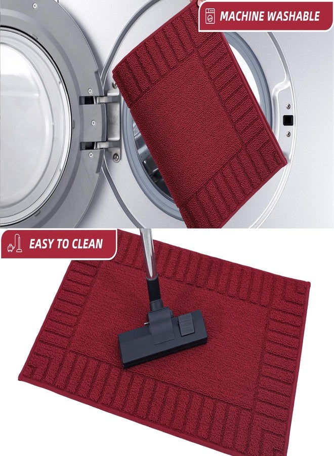 BEQHAUSE-Kitchen-Rugs-and-Mats Non Skid Washable Kitchen Mats for Floor Red Kitchen Rug Polypropylene Kitchen Mat with TPR Backing 20”x30” - Image 5