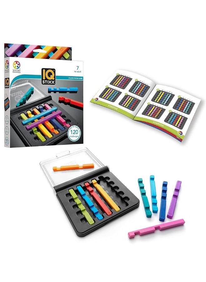 SmartGames IQ Stixx Stacking Travel Game with 120 Challenges for Ages 7 - Adult - Image 5