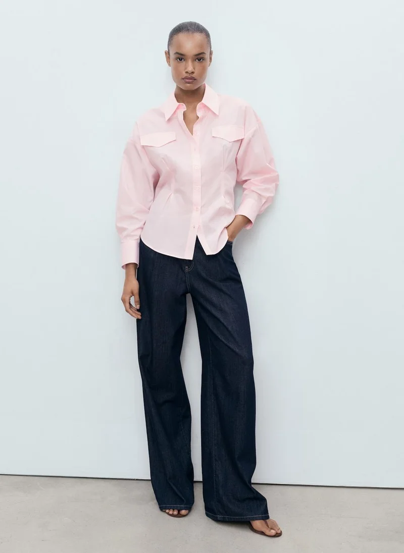 MANGO Shirt with pleats and pockets