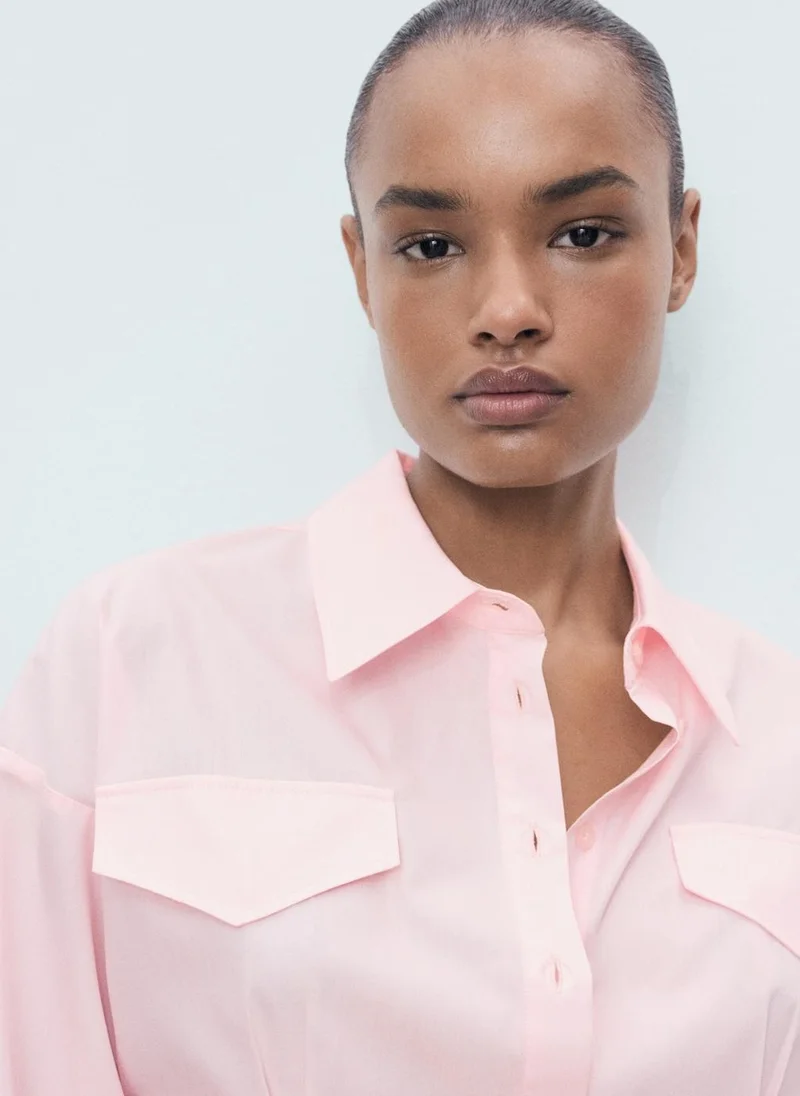 MANGO Shirt with pleats and pockets