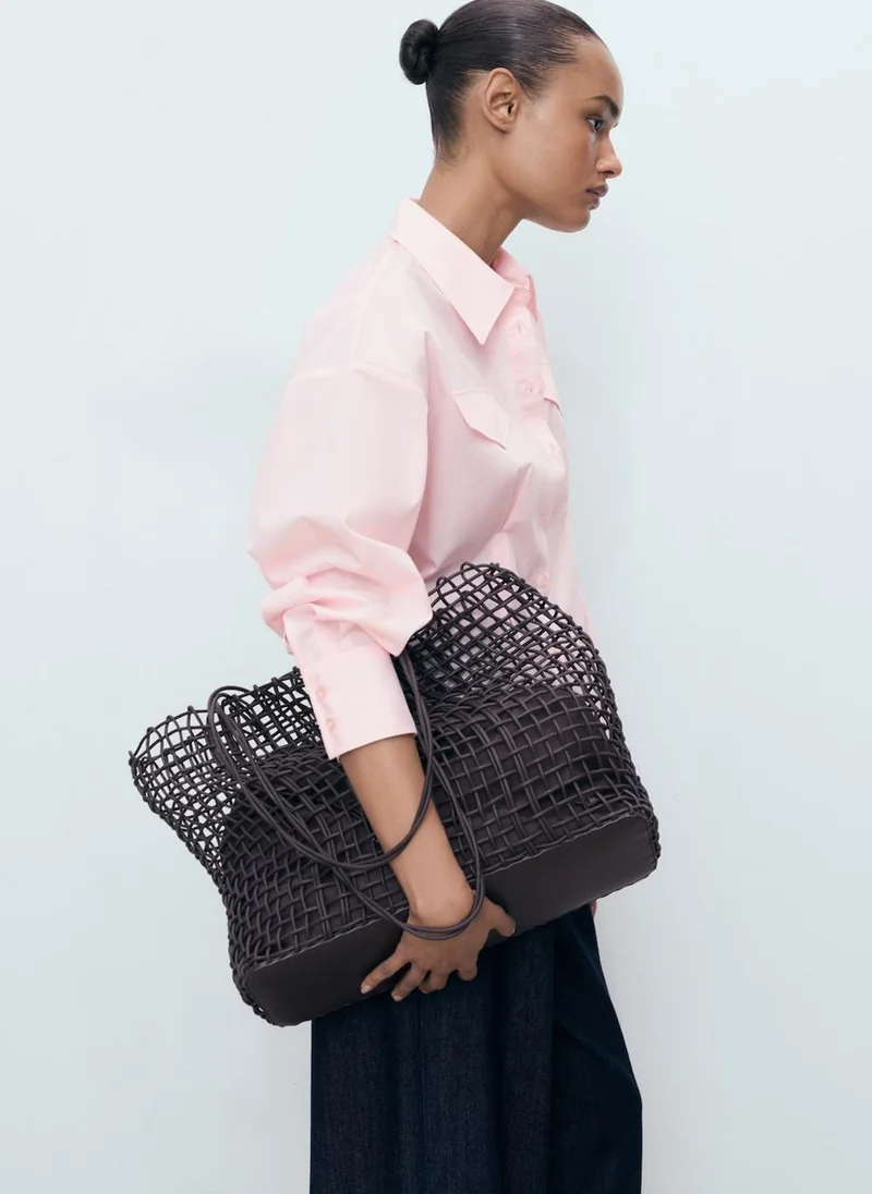 MANGO Shirt with pleats and pockets