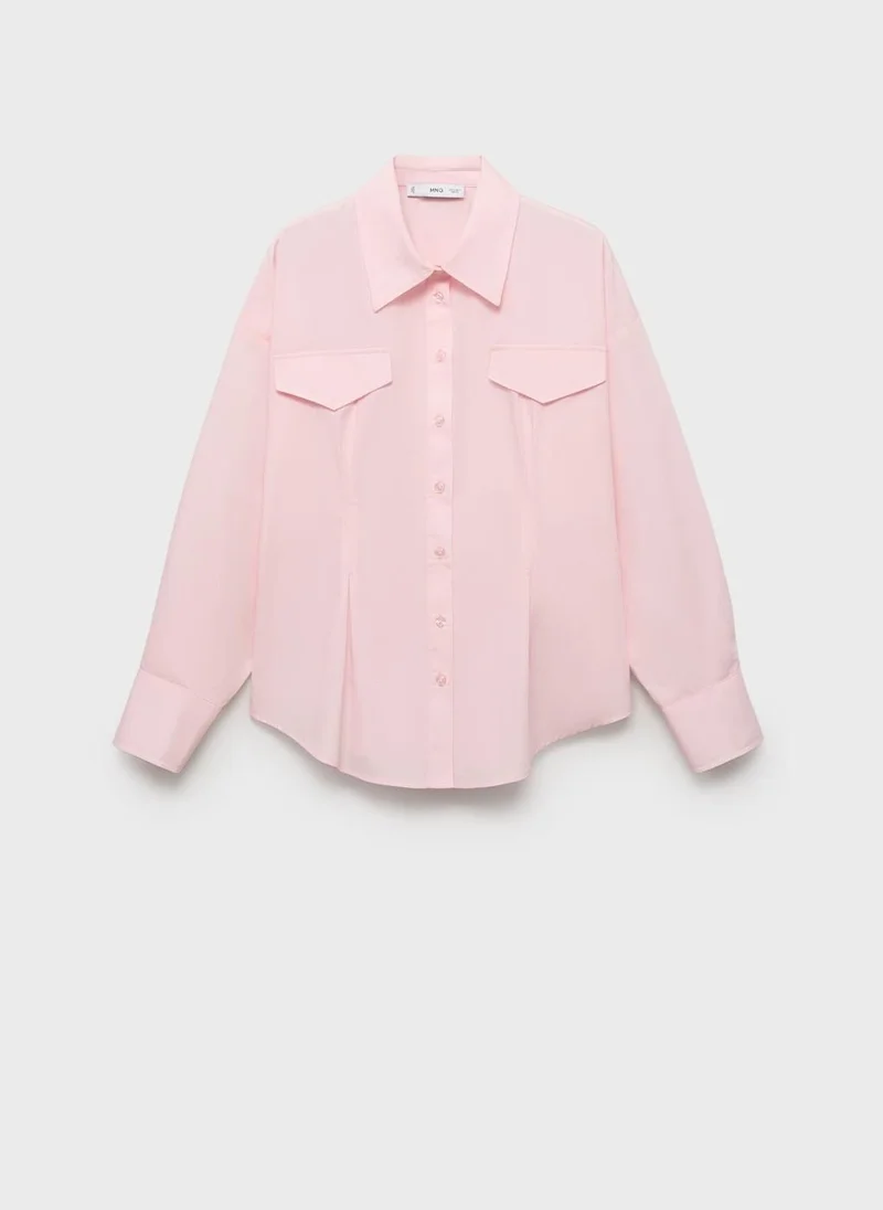 MANGO Shirt with pleats and pockets
