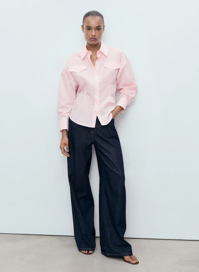 مانجو قميص بكسرات وجيوب