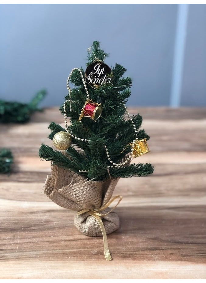 Masalsı Concept - Fairytale Concept 30 cm Christmas Pine Tree Set Tabletop Pine Tree Christmas Decorations Included - Image 1