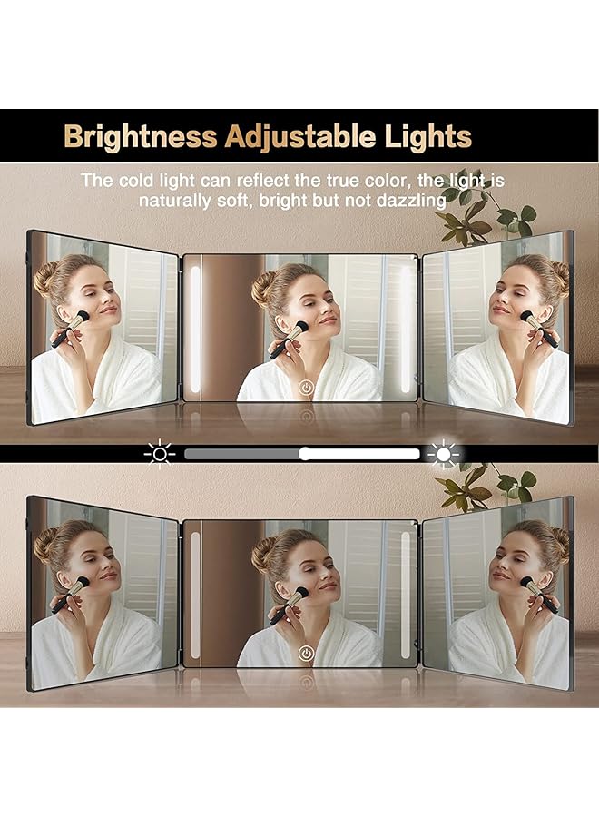 DMG TECH 3 Way Barber Mirror Led Self Cut Mirror 360° Barber Mirror For Men Usb With Height Adjustable Telescopic Hook Suitable For Haircut Hairstyling Shaving Grooming Hair Coloring And Makeup - Image 5