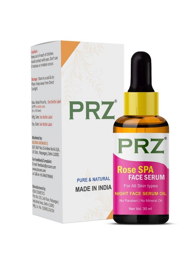 PRZ Rose SPA Face Serum (30ML) Night Face Serum For All Skin Type - Helps in Tightening Skin Tissues, Opening Skin Pores on the Face, Controlling the Greasiness & Facial Skin Wrinkles (No Paraben | No Mineral Oil)