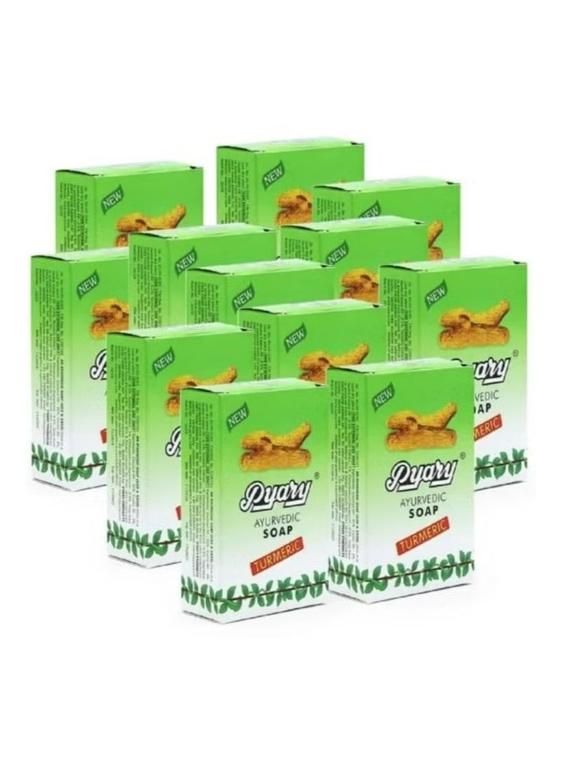Pyary Turmeric Ayurvedic Turmeric Soap Consists of 12 Pieces - Image 1